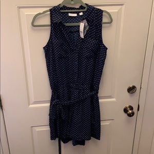 Navy polka dot with stars jumpsuit